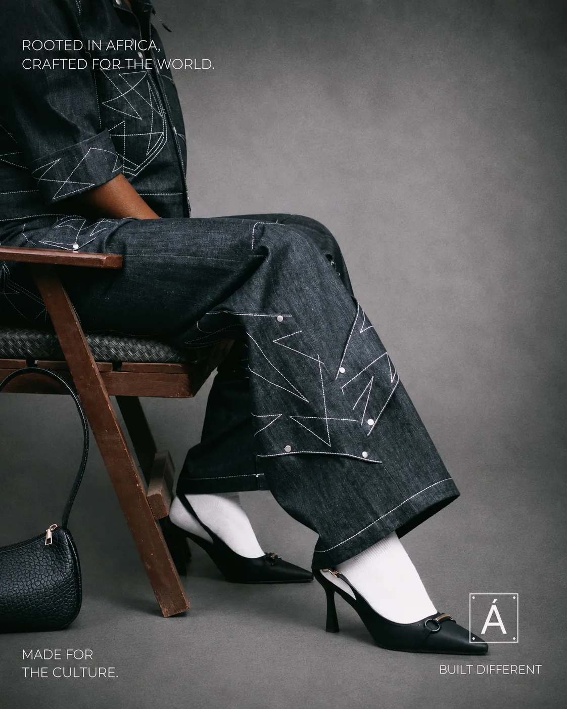 MAJEANSO geometric denim detail
